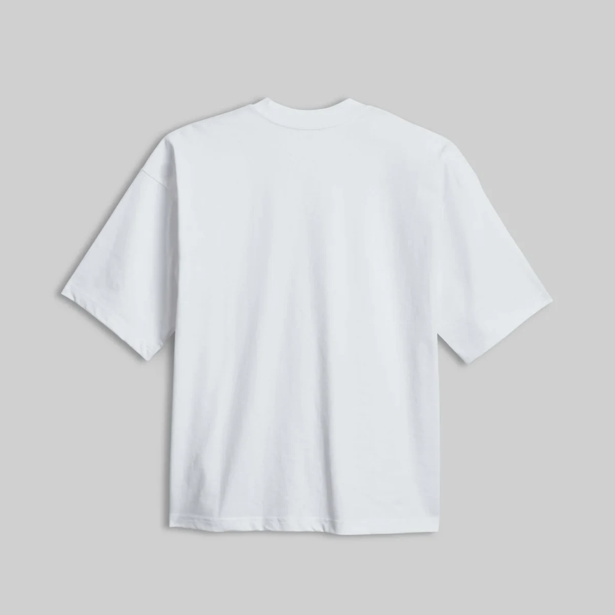 Back of a blank white oversized T-shirt